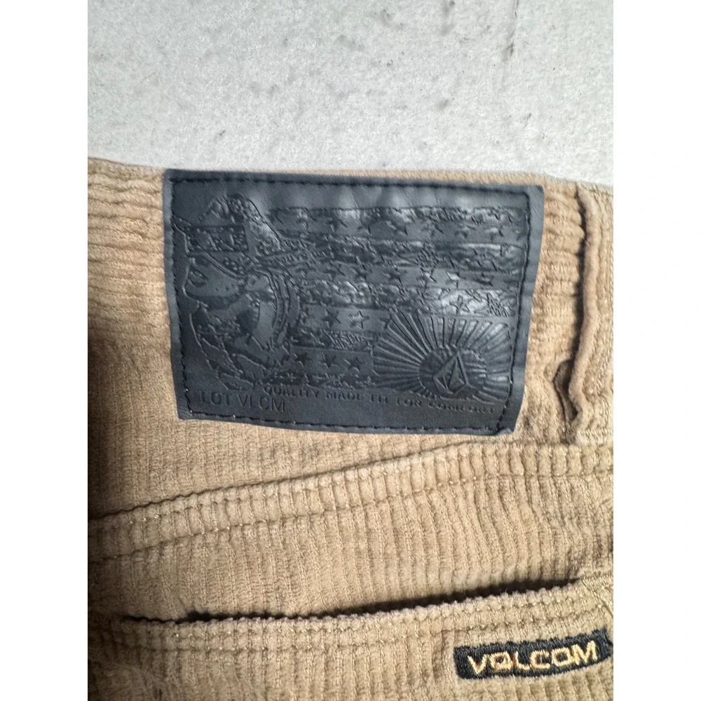 Volcom Billow Tapered Corduroy Pants Mens 27 Tan Khaki Loose Fit Skateboarding